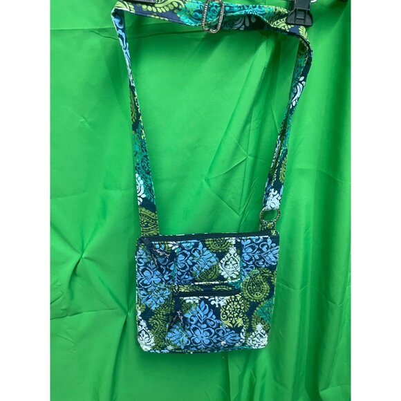 Vera Bradley TRIPLE ZIP HIPSTER CROSSBODY Purse & Turnlock Wallet Caribbean Sea - Picture 2 of 13
